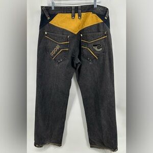 Vintage Y2K Coogi Gold Logo Dark Wash Denim Hip Hop Streetwear 36x34